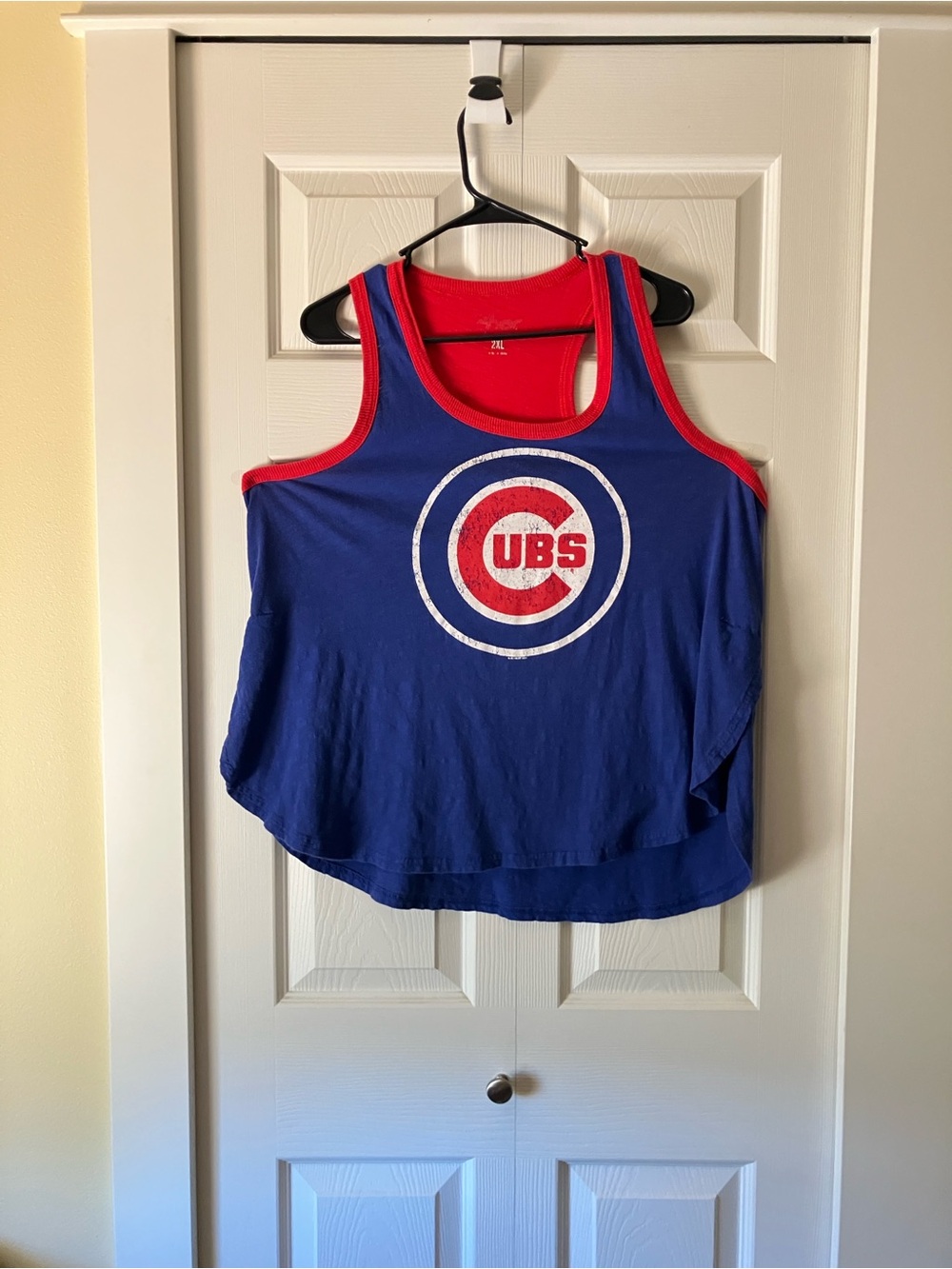 Chicago Cubs Blue and Red Racerback Tank Top